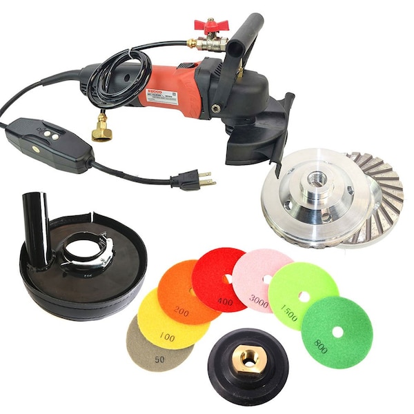 Hardin 5-Inch Variable Speed Concrete Wet Polishing and Grinding Kit CCGRINDPOLSET - main